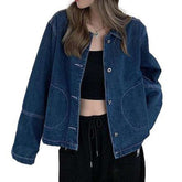 Blazer vaquero azul oscuro para mujer